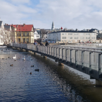 Jezioro Tjornin, Reykjavik, Islandia