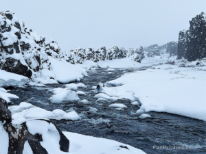Park Narodowy Pingvellir zimą, Złoty Krąg, Islandia