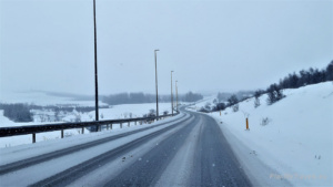 Winter in Iceland, the road from Kelfavik to Reykjavik