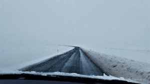 Winter in Iceland, the road from Kelfavik to Reykjavik