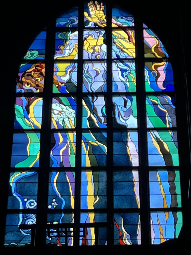 Stained glass window „God the Father”-1904 design. Stanisław Wyspiański, Krakow The Church of St. Francis of Assisi