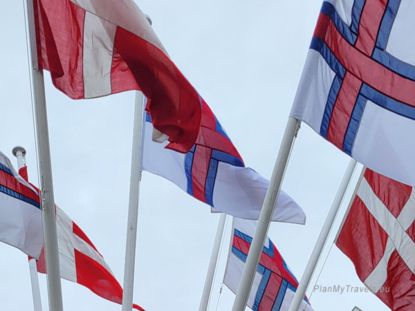 Faroese and Danish flags