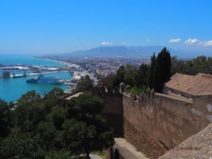 Castillo de Gibralfaro - panorama portu i wybrzeża