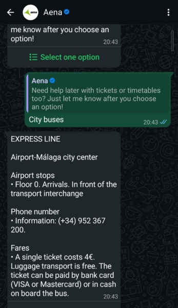 rozmowa z Chatbot AENA