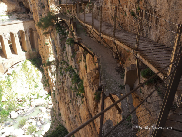 Caminito del Rey fragment starej ścieżki Caminito del Rey historyczna ścieżka
