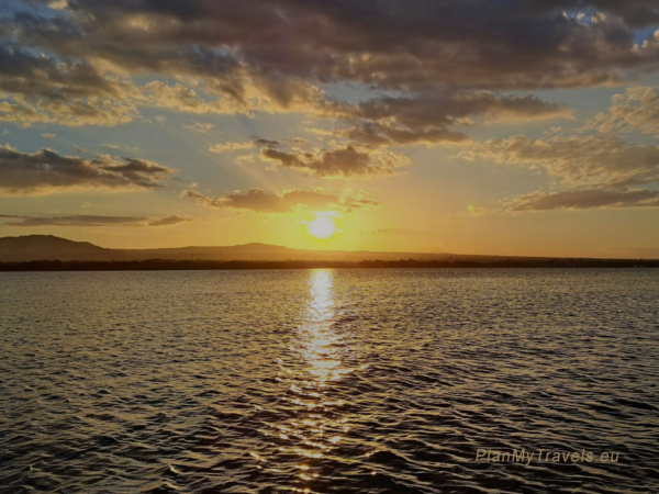 Sunset over Lake Nicaragua viewed from the Isletas de Granada archipelago, Nicaragua