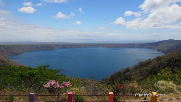 View of Laguna Apoyo crater lake from Mirador de Catarina, Nicaragua