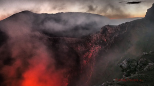 Active crater of Masaya Volcano in Masaya Volcano National Park, Nicaragua